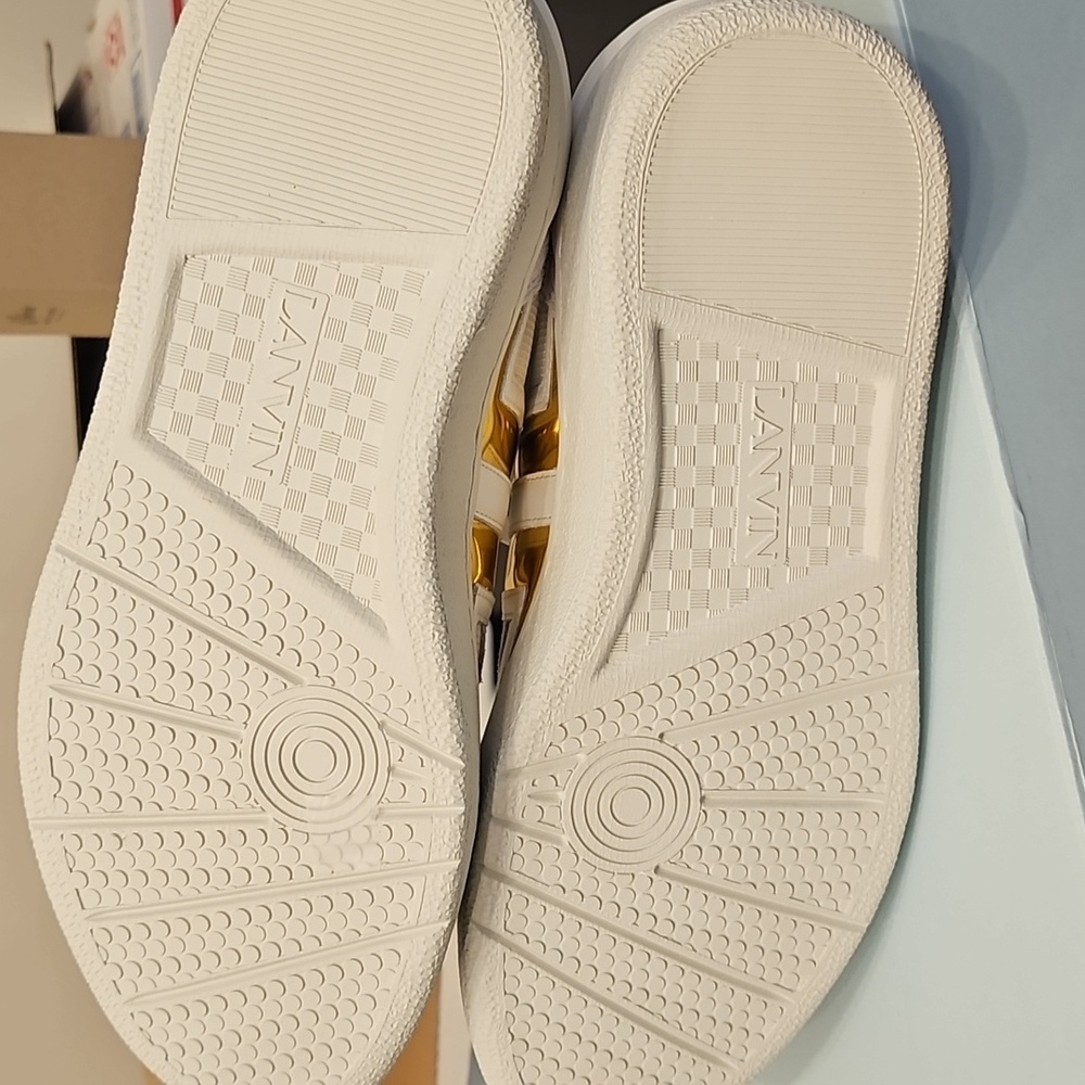 Lanvin White and Gold Women's Sneakers SZ 9 - Unisex - Picture 6 of 9